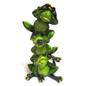 Фигурка из полистоуна "Лягушки трио не вижу, не слышу, не говорю" №YX9055