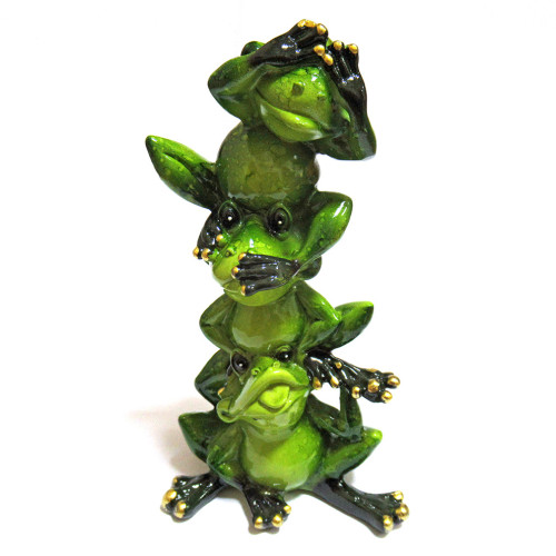 Фигурка из полистоуна "Лягушки трио не вижу, не слышу, не говорю" №YX9055