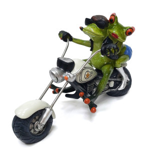 Фигурка из полистоуна "Лягушки на байке" №YX99049