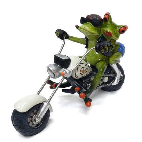 Фигурка из полистоуна "Лягушки на байке" №YX99049