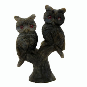 Фигурка каменная из Лабрадора "Совы" №200