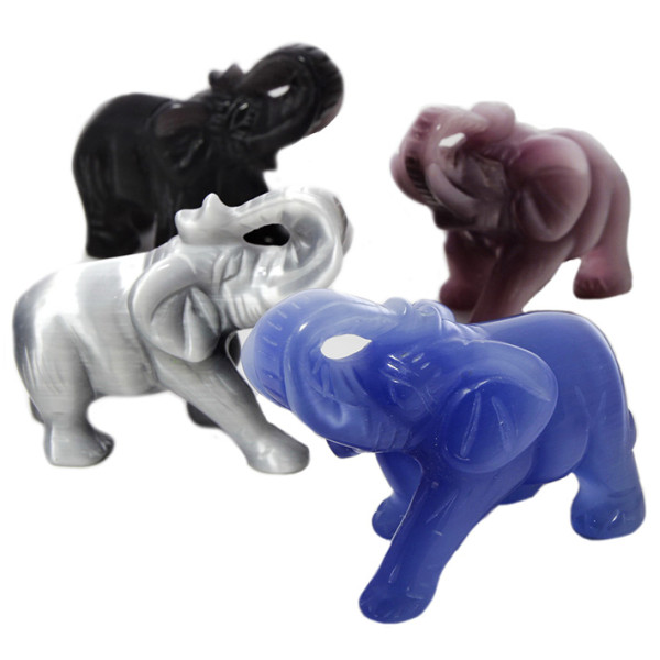 Фигурка каменная из Соколиного глаза "Слон" №13025-01 Фигурка каменная из Соколиного глаза "Слон" №13025-01