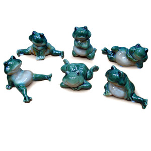 Комплект фигурок из керамики "Лягушки" №0653
