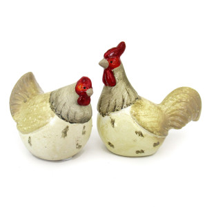 Комплект фигурок из керамики "Петух и курица" №390588