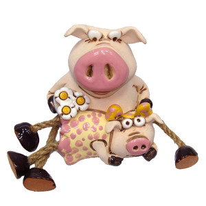 Фигурка-копилка из керамики "Свинка ИньЯн" №317