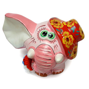 Фигурка из керамики "Слонёнок в шляпе" №FK0218