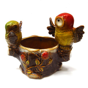 Конфетница из керамики "Cовы на пеньке" №JY0673