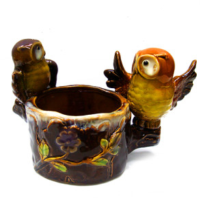 Конфетница из керамики "Cовы на пеньке" №JY0673
