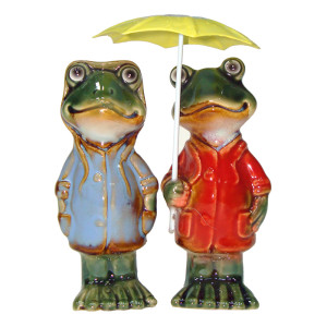 Комплект фигурок из керамики "Лягушки под зонтом" №JY1984