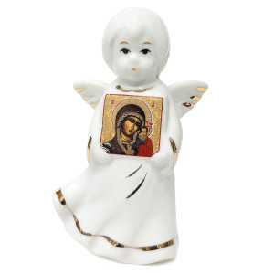 Фигурка из фарфора "Ангелочек с иконой" №656
