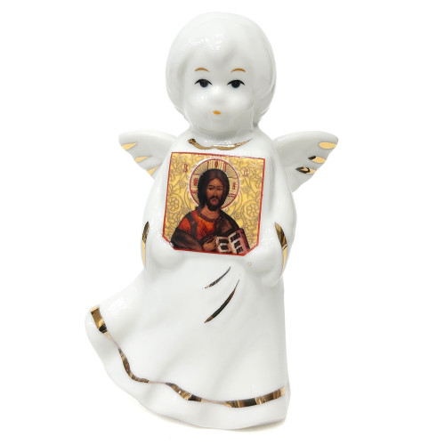 Фигурка из фарфора "Ангелочек с иконой" №656