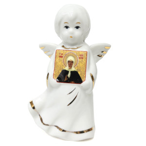 Фигурка из фарфора "Ангелочек с иконой" №656