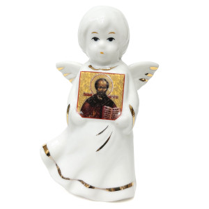 Фигурка из фарфора "Ангелочек с иконой" №656