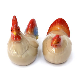 Комплект фигурок из керамики "Петух и курица" №2220