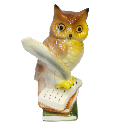 Фигурка из фарфора "Сова с пером" №2650-4