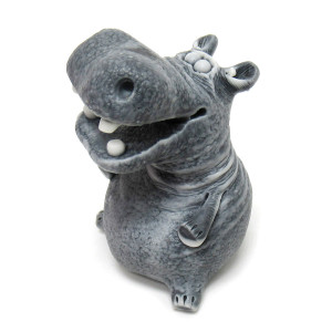 Фигурка из мраморной крошки "Бегемот сидит" №EX50
