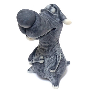 Фигурка из мраморной крошки "Собака с костью" №EX61