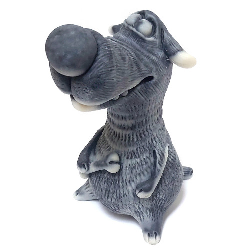 Фигурка из мраморной крошки "Собака с костью" №EX61