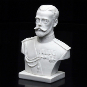 Фигурка из мраморной крошки "Бюст Николая II" №E53