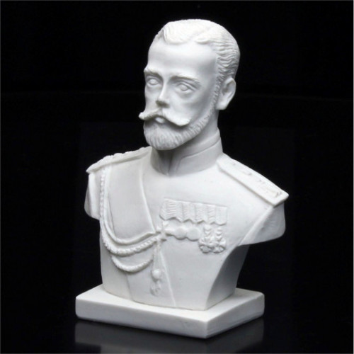 Фигурка из мраморной крошки "Бюст Николая II" №E53