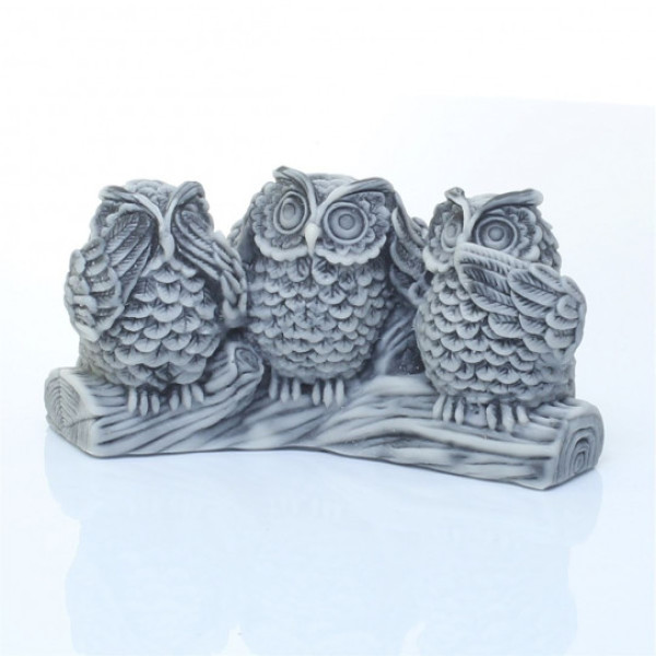 Фигурка из мраморной крошки "Три совы" №FSJ13 Фигурка из мраморной крошки "Три совы" №FSJ13