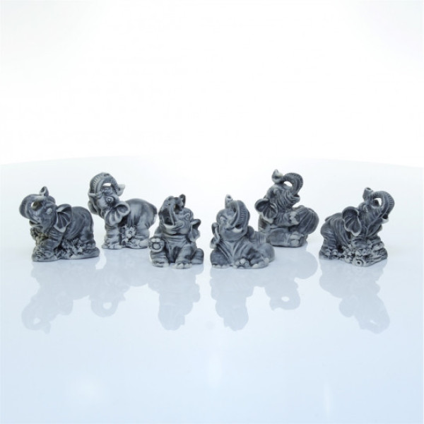 Фигурка из мраморной крошки "Слоники маленькие" №J112 Фигурка из мраморной крошки "Слоники маленькие" №J112