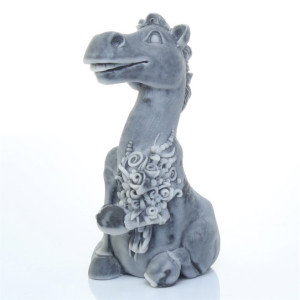 Фигурка из мраморной крошки "Конь с букетом (шарж)" №J317