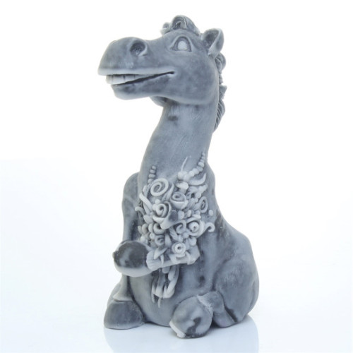 Фигурка из мраморной крошки "Конь с букетом (шарж)" №J317