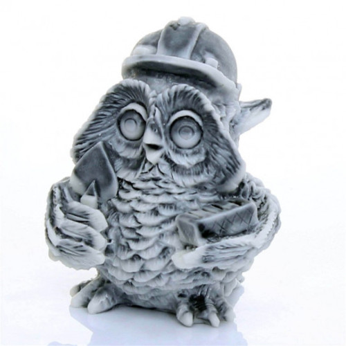 Фигурка из мраморной крошки "Филин строитель" №J347