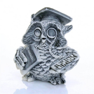 Фигурка из мраморной крошки "Филин бухгалтер" №J349