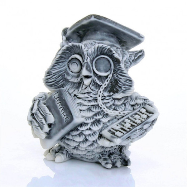 Фигурка из мраморной крошки "Филин бухгалтер" №J349 Фигурка из мраморной крошки "Филин бухгалтер" №J349