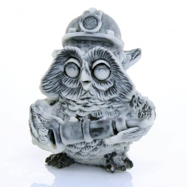 Фигурка из мраморной крошки "Филин шахтер" №J350 Фигурка из мраморной крошки "Филин шахтер" №J350