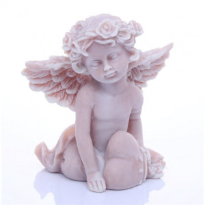 Фигурка из мраморной крошки "Ангелочек с сердцем" №K26