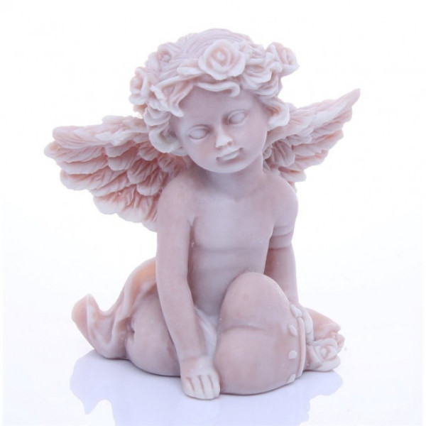 Фигурка из мраморной крошки "Ангелочек с сердцем" №K26 Фигурка из мраморной крошки "Ангелочек с сердцем" №K26