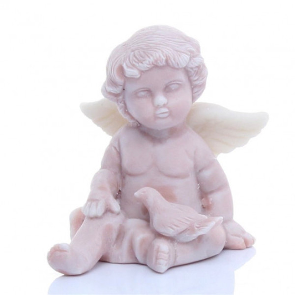Фигурка из мраморной крошки "Ангелочек с голубем" №K29 Фигурка из мраморной крошки "Ангелочек с голубем" №K29