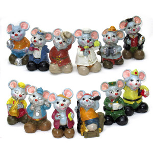 Комплект фигурок из пластика "Мышки" 12 шт №6610301