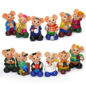 Комплект фигурок из пластика "Мышки" 12 шт №6610302