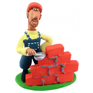 Фигурка из керамики "Строитель молодой" №75-21-1
