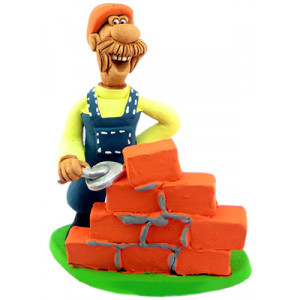 Фигурка из керамики "Строитель" №75-21
