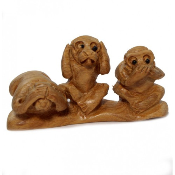 Фигурка из сандалового дерева "Не вижу, не слышу, не скажу" №8117-02 Фигурка из сандалового дерева "Не вижу, не слышу, не скажу" №8117-02