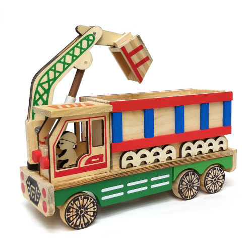 Игрушка из дерева "Грузовик экскаватор" №7376-2D