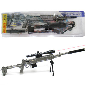 Модель снайперской винтовки из металла с лазерным прицелом №MA-14