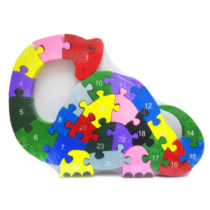 Пазл деревянный с цифрами и англ. алфавитом "Черепаха" №PZL-11