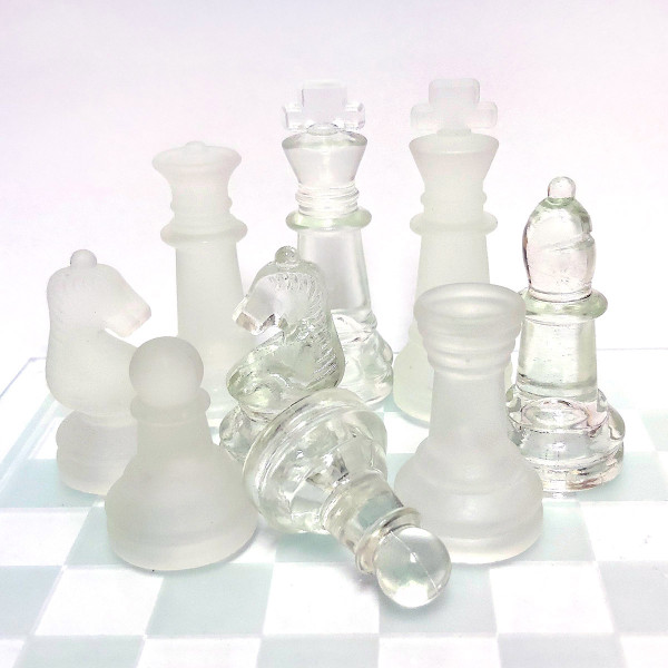 Фигуры шахматные стеклянные большие без доски №FSH-BOL Фигуры шахматные стеклянные большие без доски №FSH-BOL