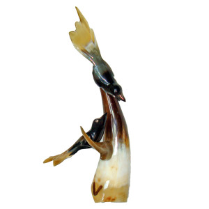 Вешалка из рога тибетского Яка "Птицы" №3904