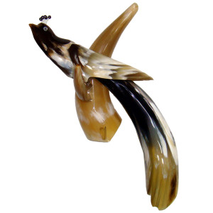 Вешалка из рога тибетского Яка "Павлин" №3905