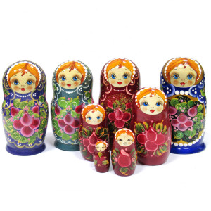 Матрешка "Цветы" 5 мест №712-27M