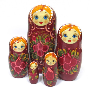 Матрешка "Цветы" 5 мест №712-27M