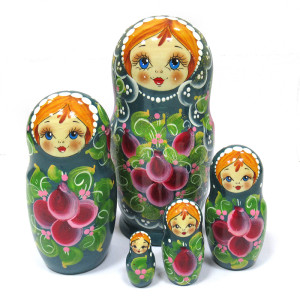 Матрешка "Цветы" 5 мест №712-27M