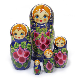 Матрешка "Цветы" 5 мест №712-27M